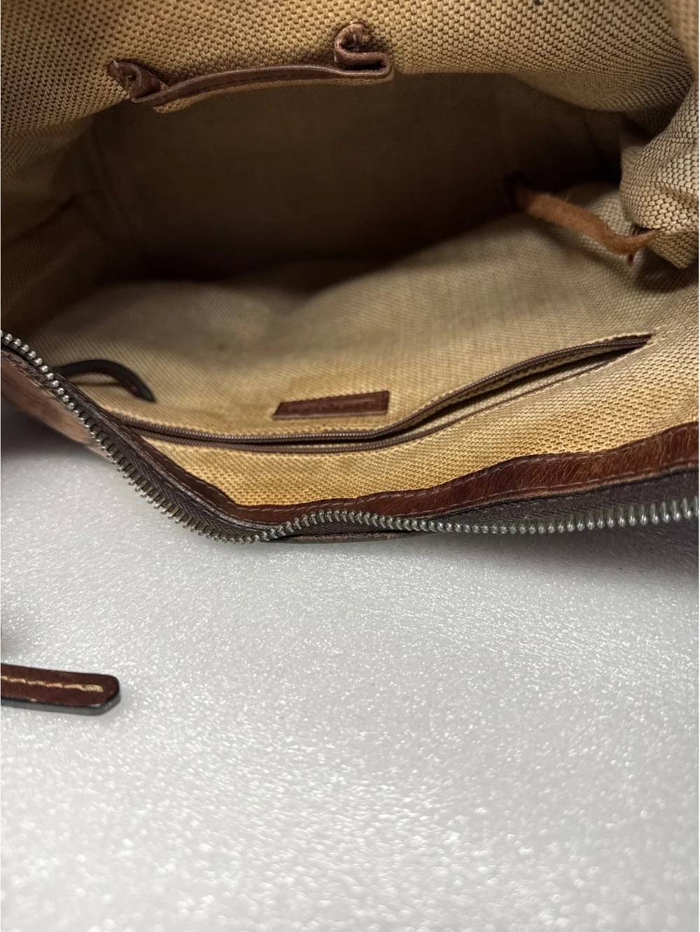 Vintage Dooney & Bourke Croco Embossed Leather Hobo Shoulder Bag Brown